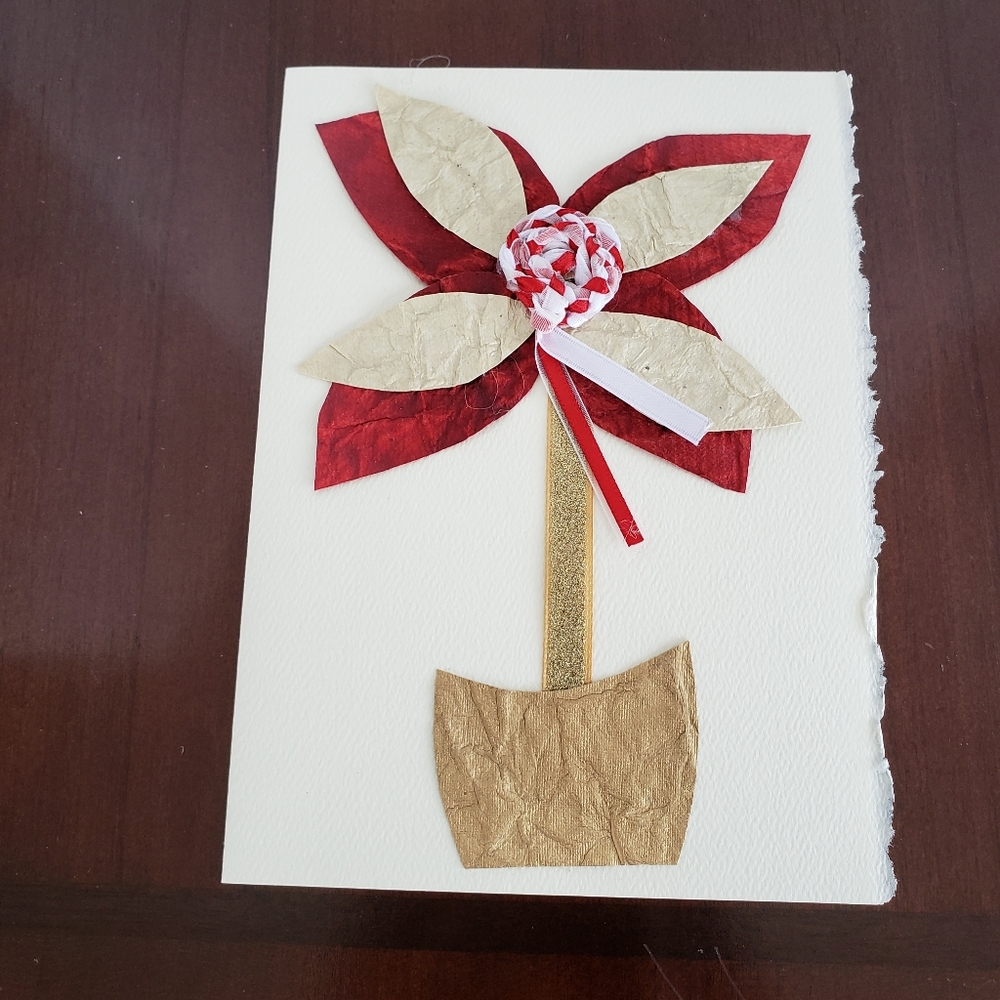 Handmade art card -  Red butterfly - Picture 3 of 5